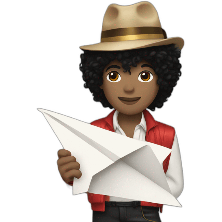 MICHAEL JACKSON HOLDING A PAPER PLANE emoji