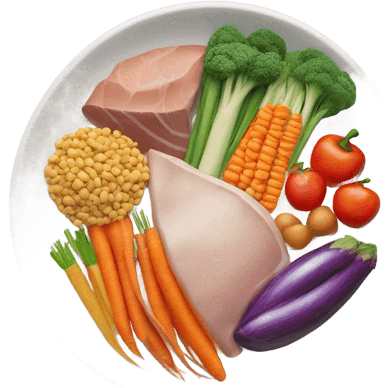 a large plate of healthy food emoji