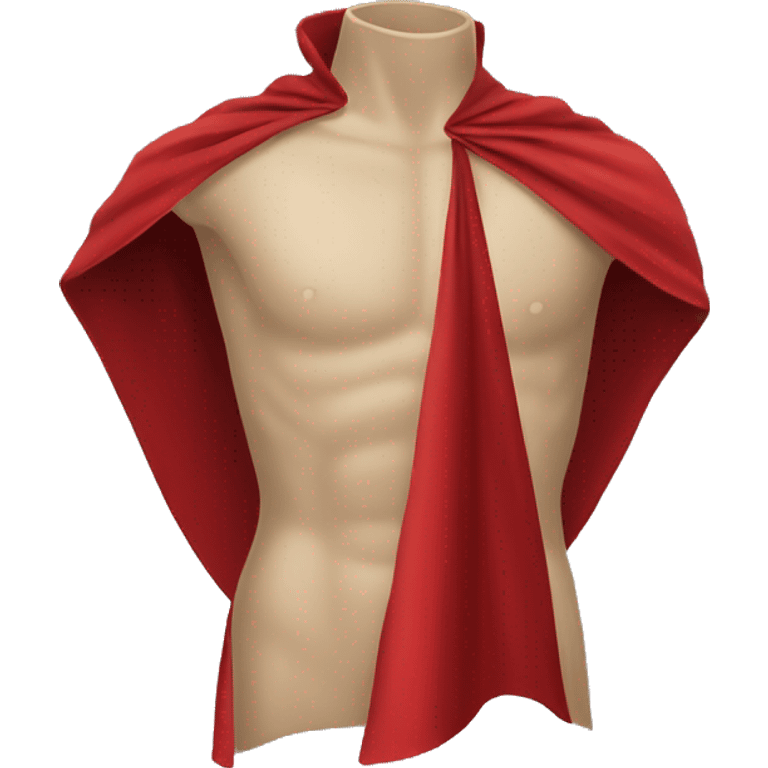 faceless beige mannequin chest flying red cape emoji