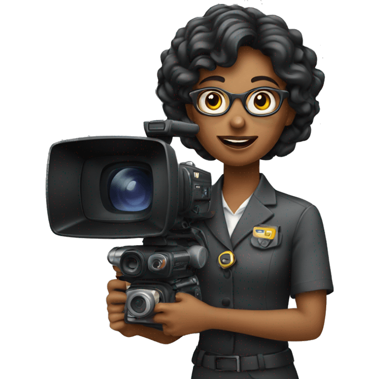 tv director woman holding camera emoji