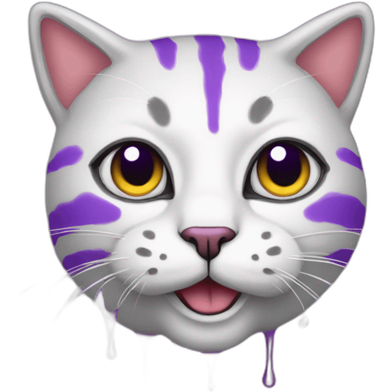 Cat purple drip emoji