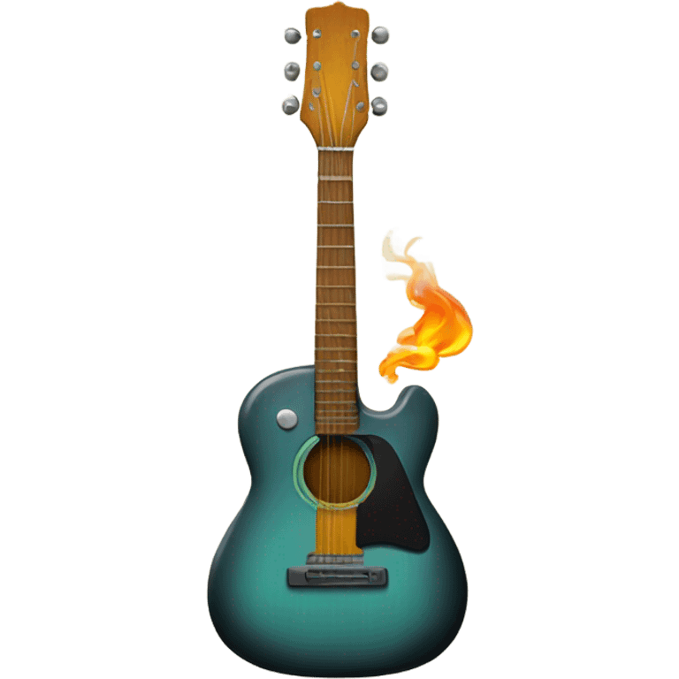 A guitar smoking a cigarette  emoji