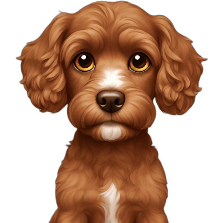 All brown Cavoodle with short hair emoji