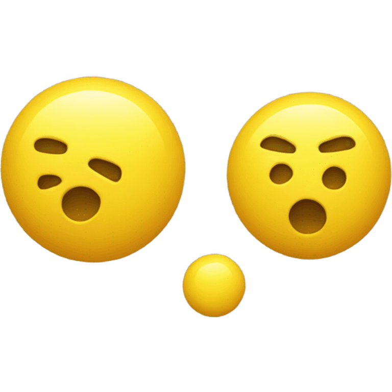 two yellow balls and one yellow cylinder coming out of the emoji