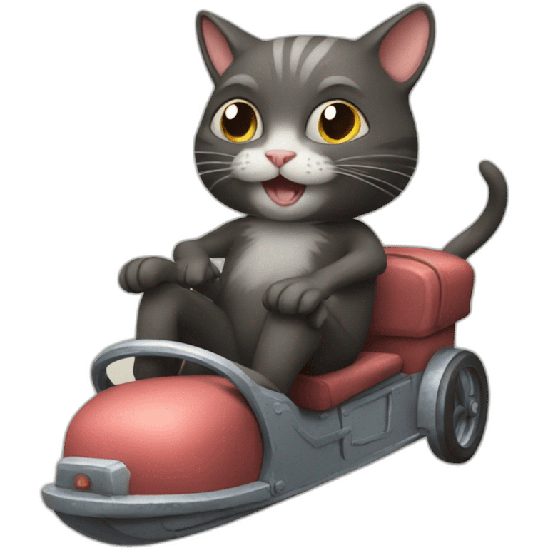 Cat ride on rat emoji