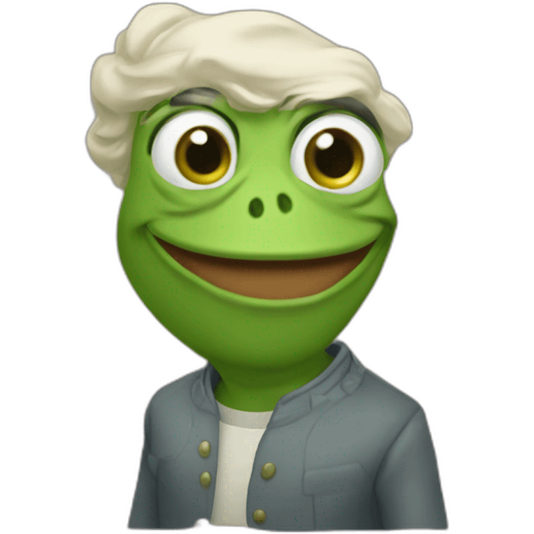 Rana Pepe riéndose  emoji