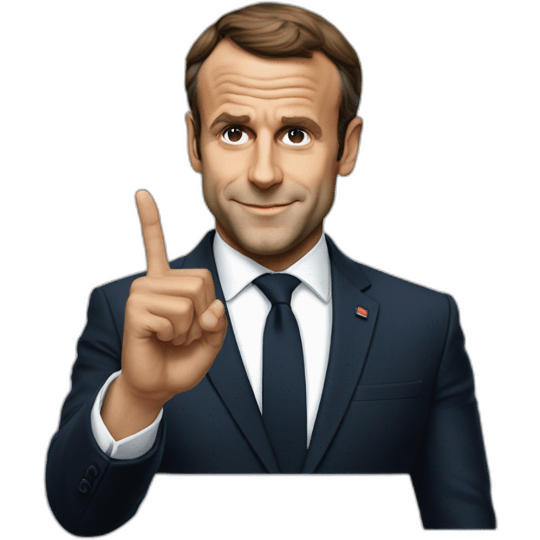 Emanuel Macron that makes a finger of honor emoji