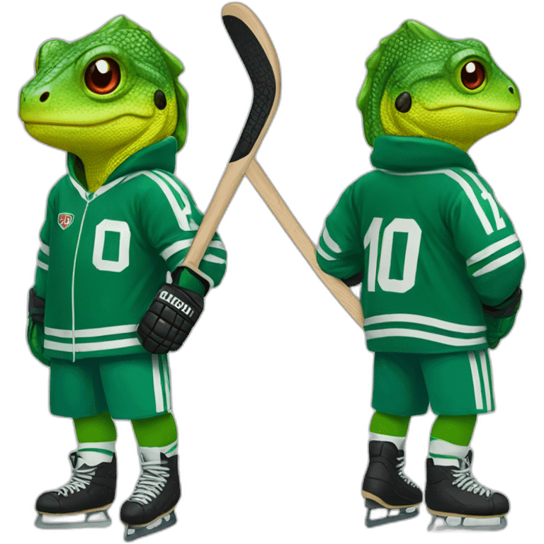 lezard with hockey jacket emoji