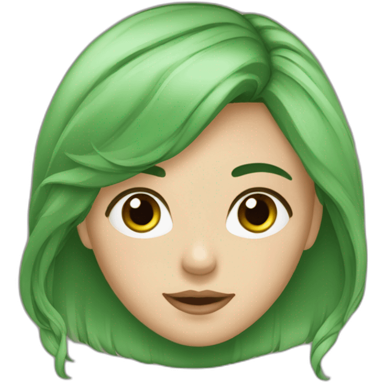 Fille cheveux long châtain couleur de yeux vert  emoji