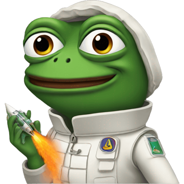 pepe with rocket emoji