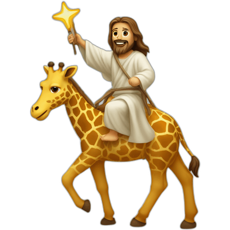 jesus riding an giraffe emoji