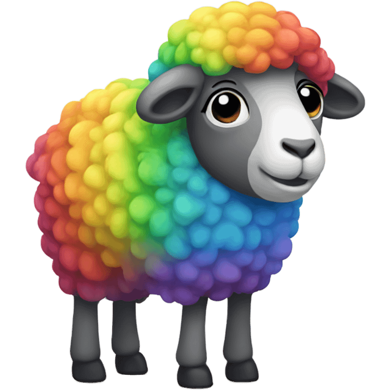 Rainbow sheep emoji