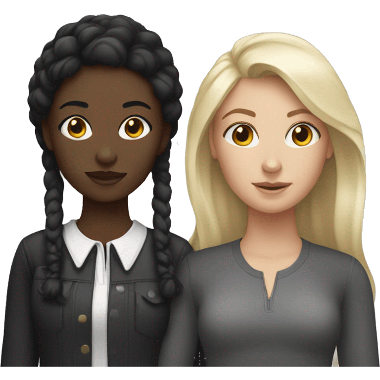 Black girl and white girl duo  emoji