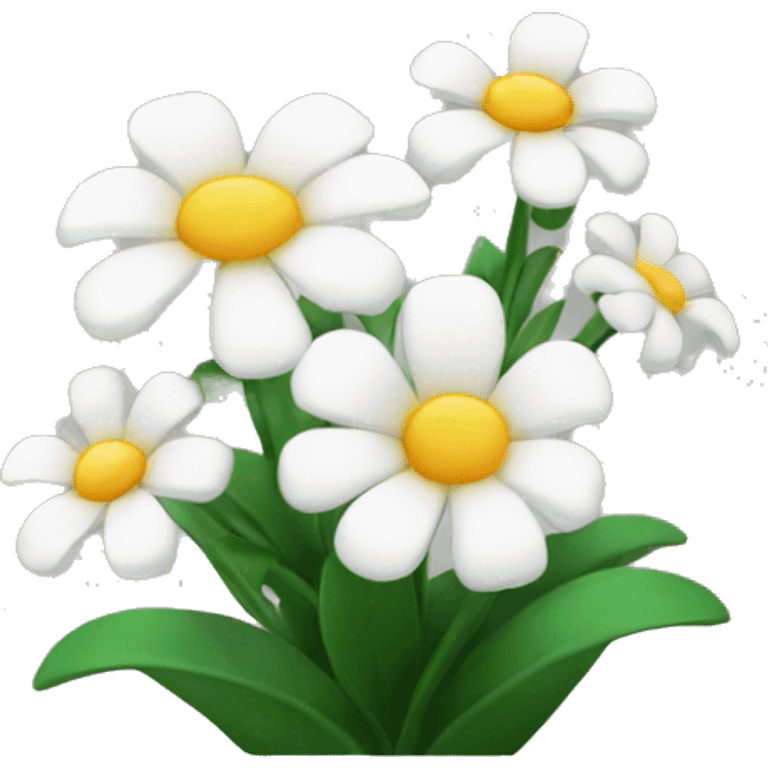 cute white 3 flowers  emoji