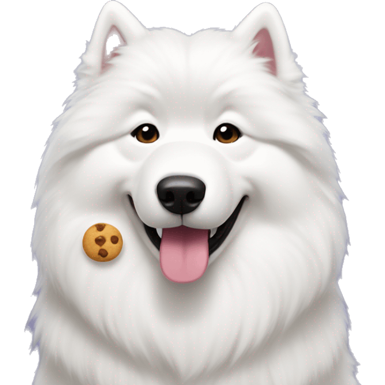 Samoyed with treats  emoji