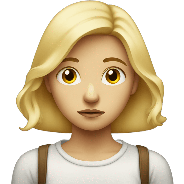 sad and alone blonde girl emoji