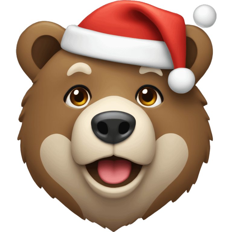 Bear with Santas hat on emoji