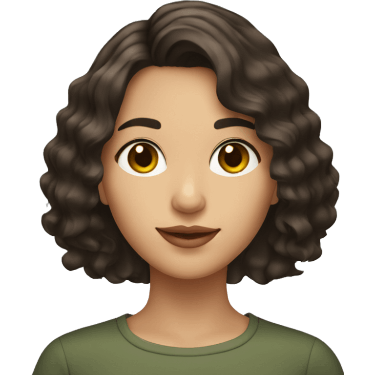 a young spanish woman with dark brown wavy hair with a bob cut  emoji