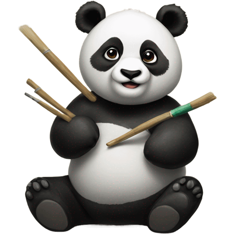 Panda painting emoji