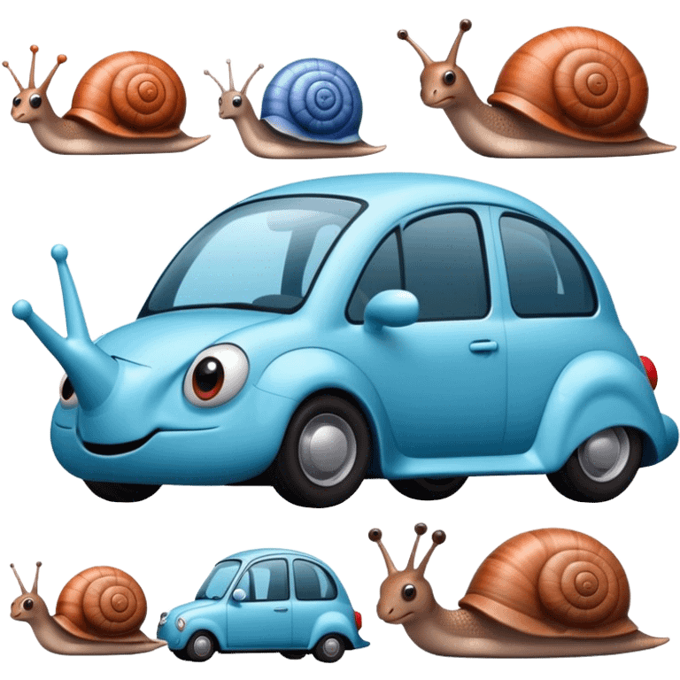 Snail car emoji