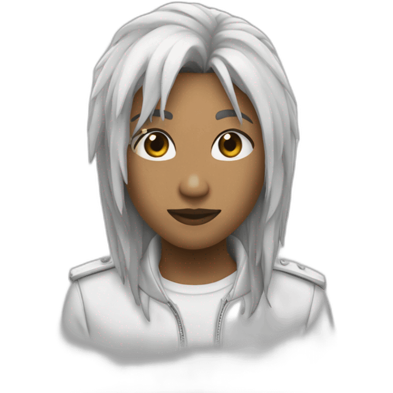 ppviche tez blanca y pelo negro emoji