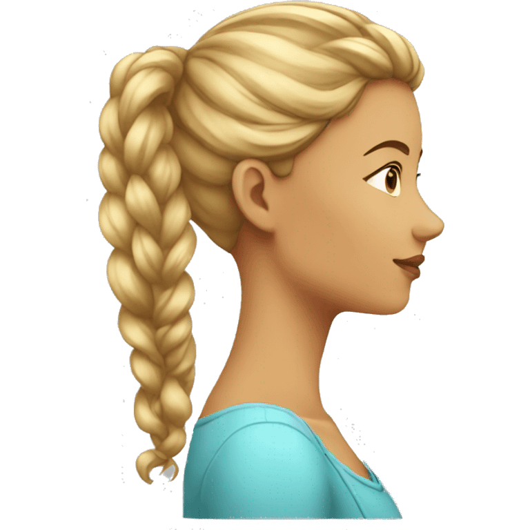 young beautiful lady side view emoji