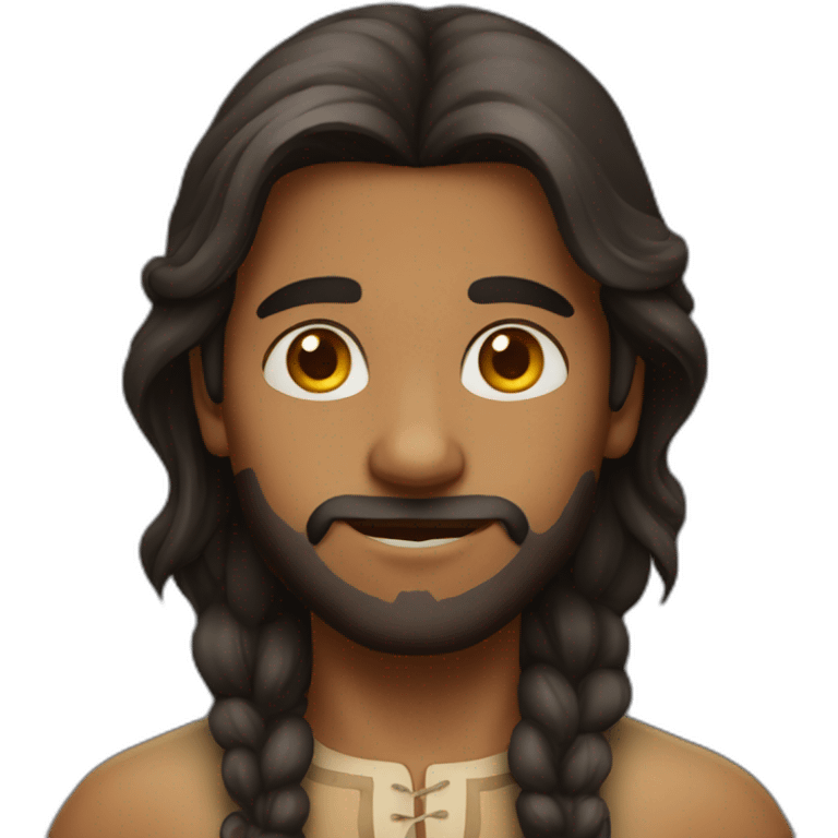 Indian lightly Bearded boy with long hair emoji