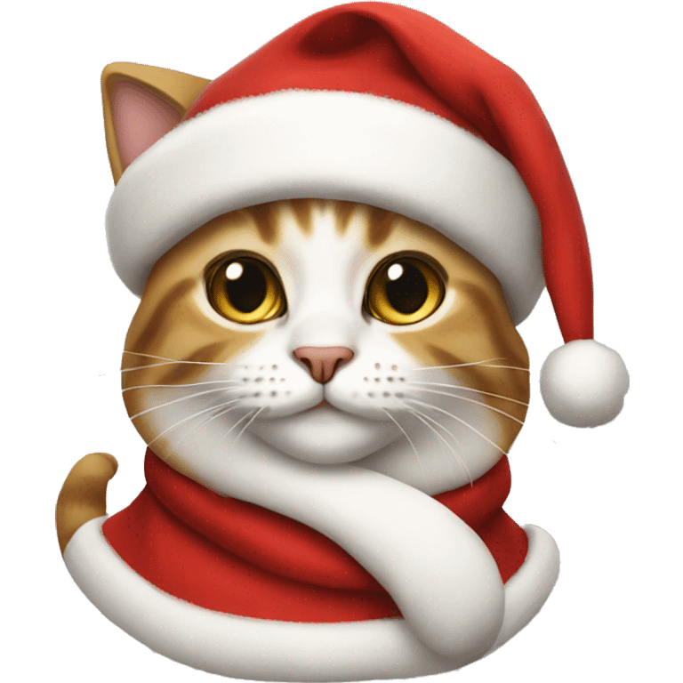 cat dressed as santa claus emoji