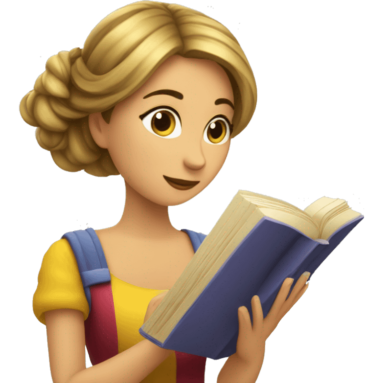 Chica leyendo libro sant jordi emoji