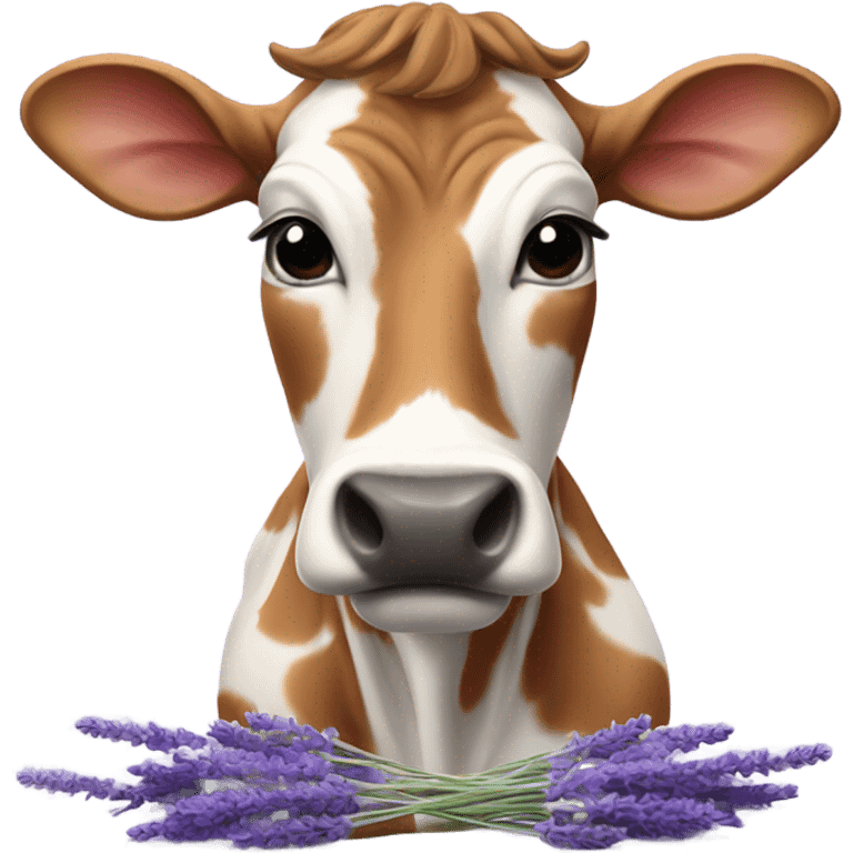 Jersey cow with lavender  emoji