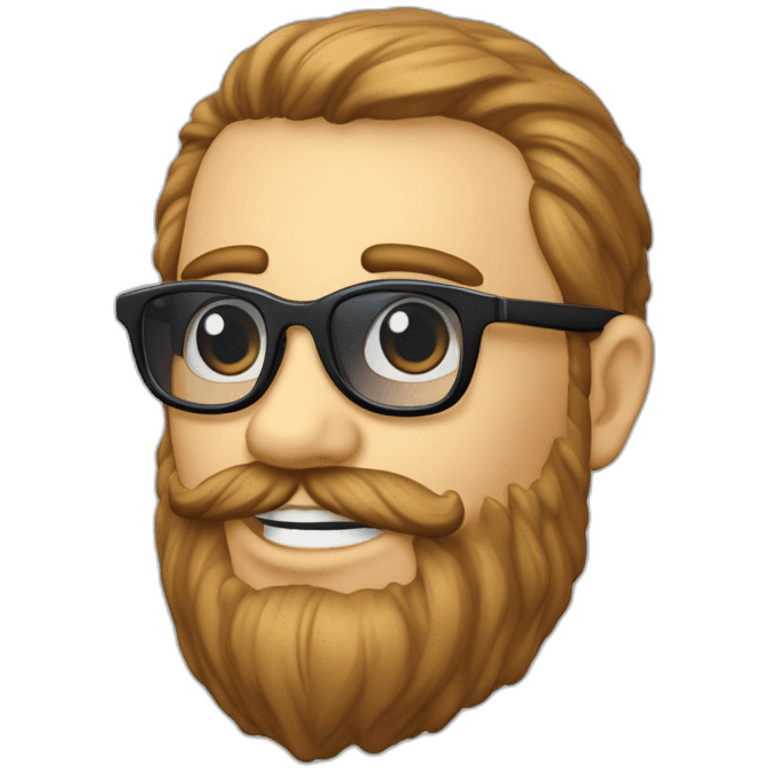 Bobo parisien mâle lunette cheveux année 80 chaume barbe emoji