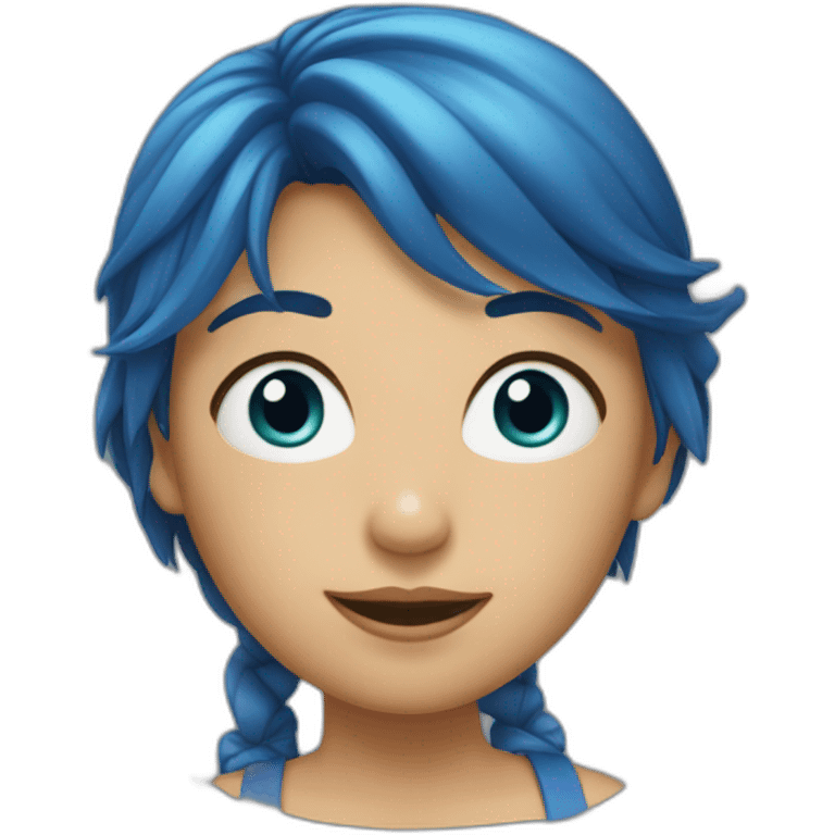 Fille yeux bleus et cheveux châtains  emoji