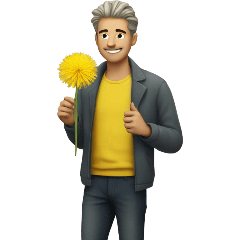 yellow dandelion with a man emoji