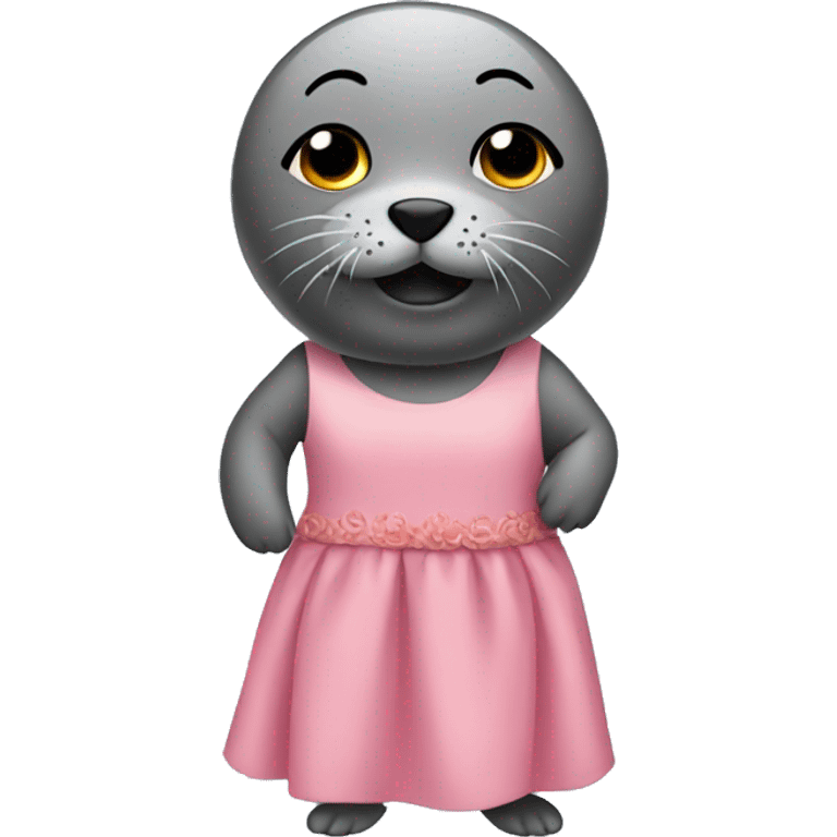 a seal wearing a dress emoji