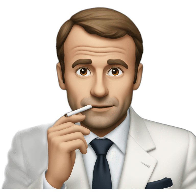 Macron fumé une cigarette emoji