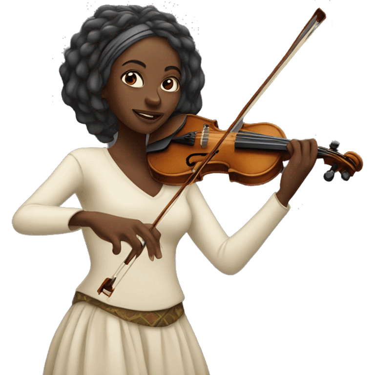 African Woman playing violin emoji