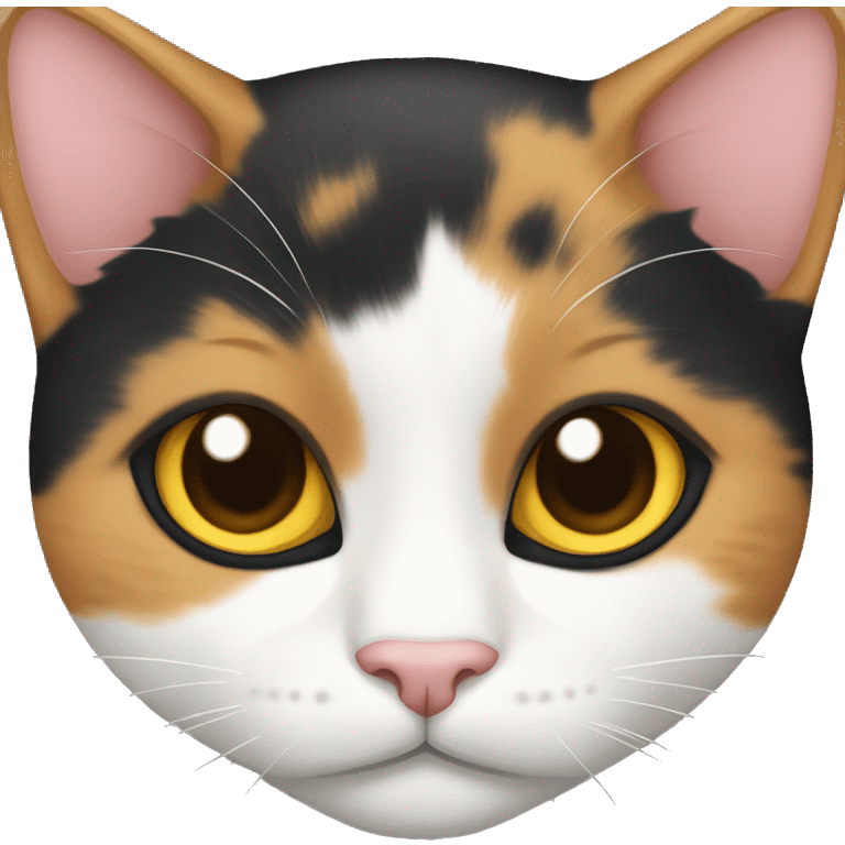 Calico cat laying emoji