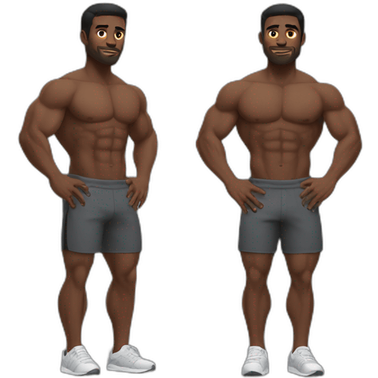 Muscle black guy sweats emoji