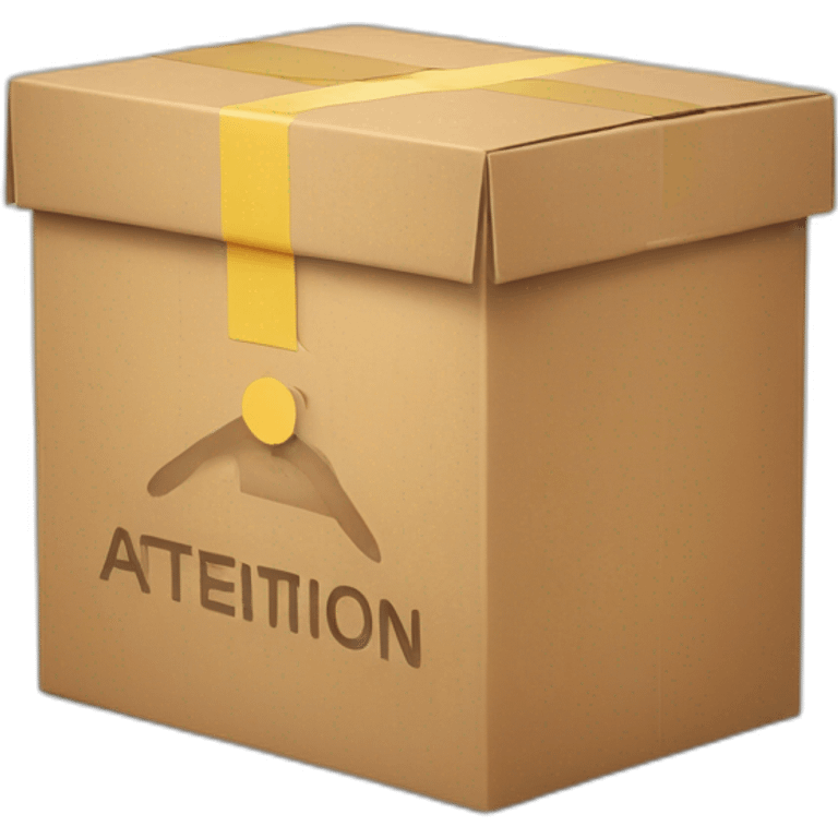 A package box with the word attention written on it emoji