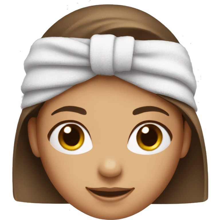 girl with brown hair and spa towel on head emoji