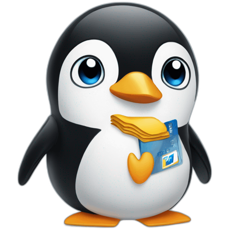 pinguin with paypal emoji