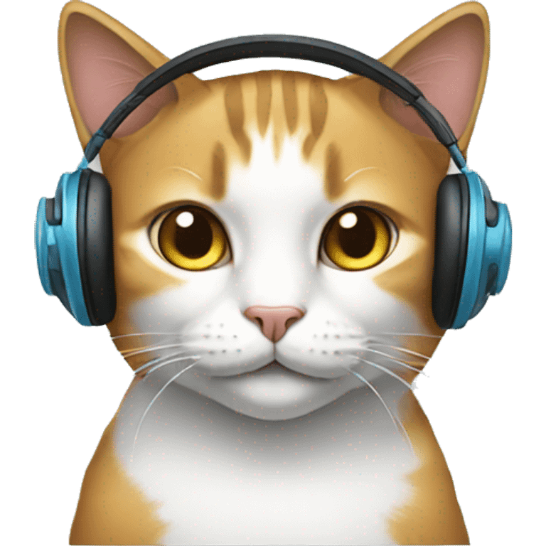 cat with headphones emoji