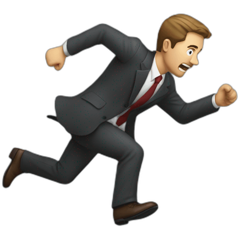 man chasing an attorney emoji