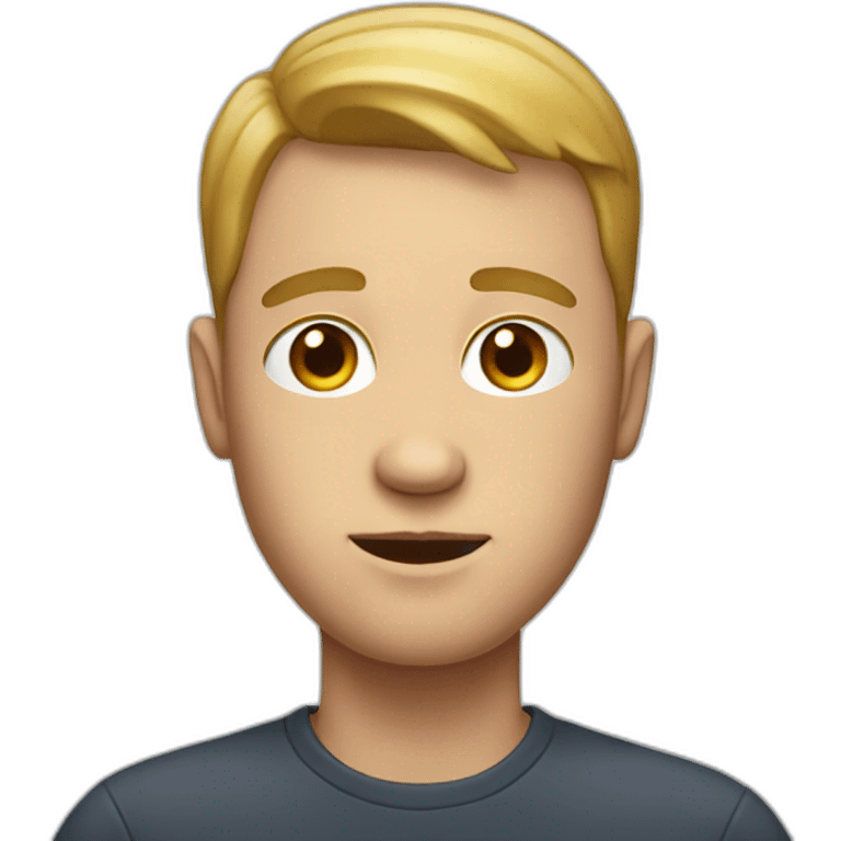 white guy with very big head emoji