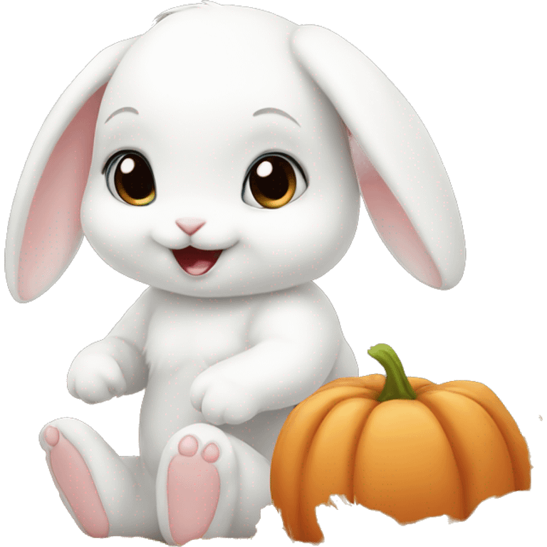 white baby bunny harvest fall emoji