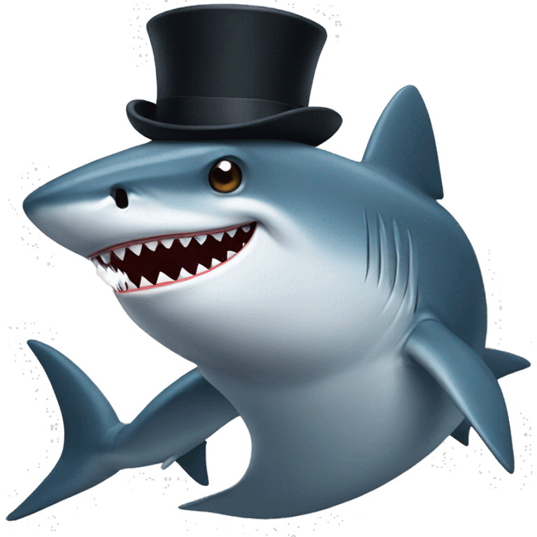 shark with tophat emoji