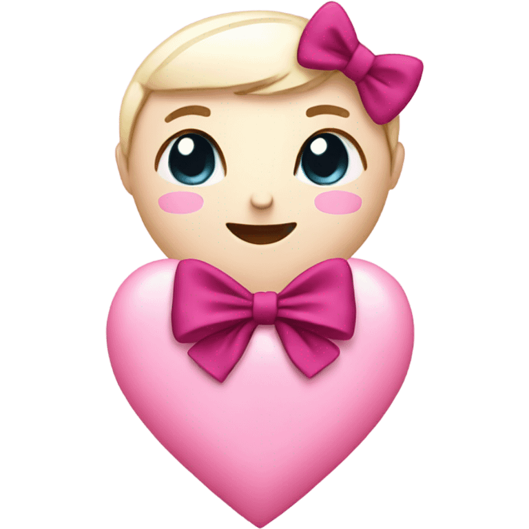 Light pink heart with dark pink bow emoji