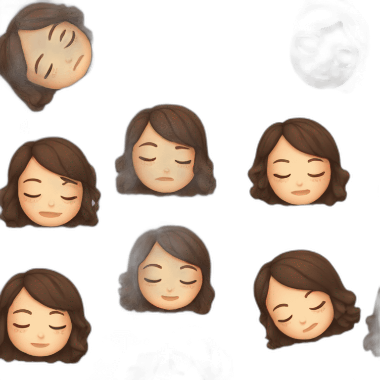 brunet girl sleep emoji