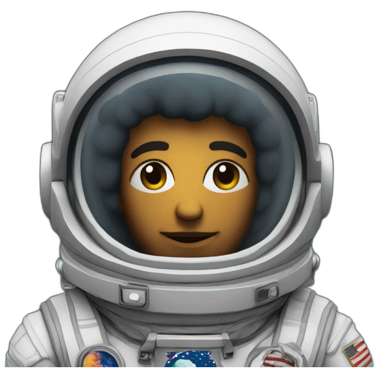 An astronaut with a Greek god face emoji