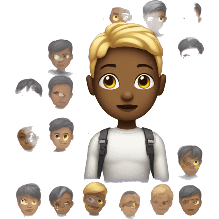 Nonbinary autistic cyborg emoji